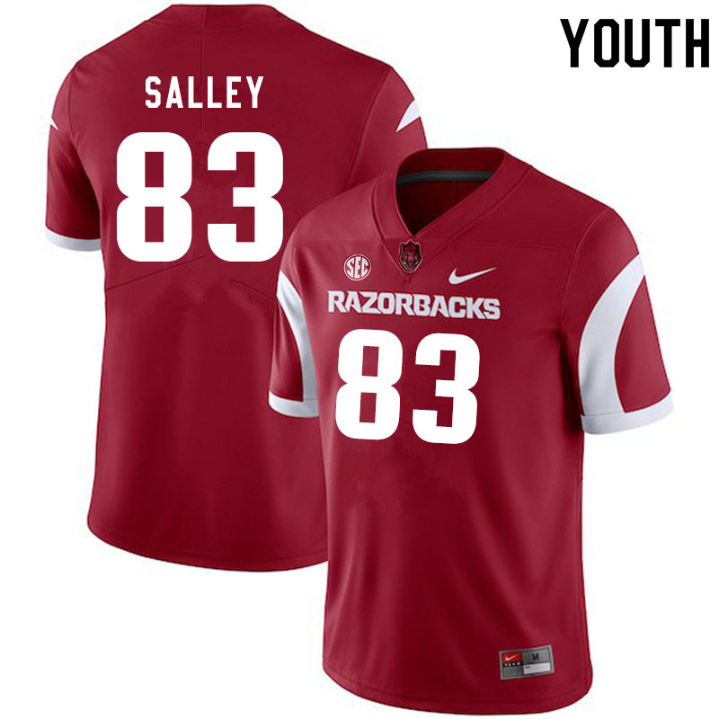 Youth #83 Jackson Salley Arkansas Razorbacks College Football Jerseys Sale-Cardinal